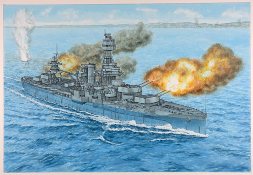 USS Texas at Omaha Beach on D-Day.