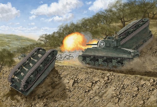 A COMPANY, US 753RD TANK BATTALION ON THE ROAD TO SAN PIETRO INFINE, 15 DECEMBER 1943