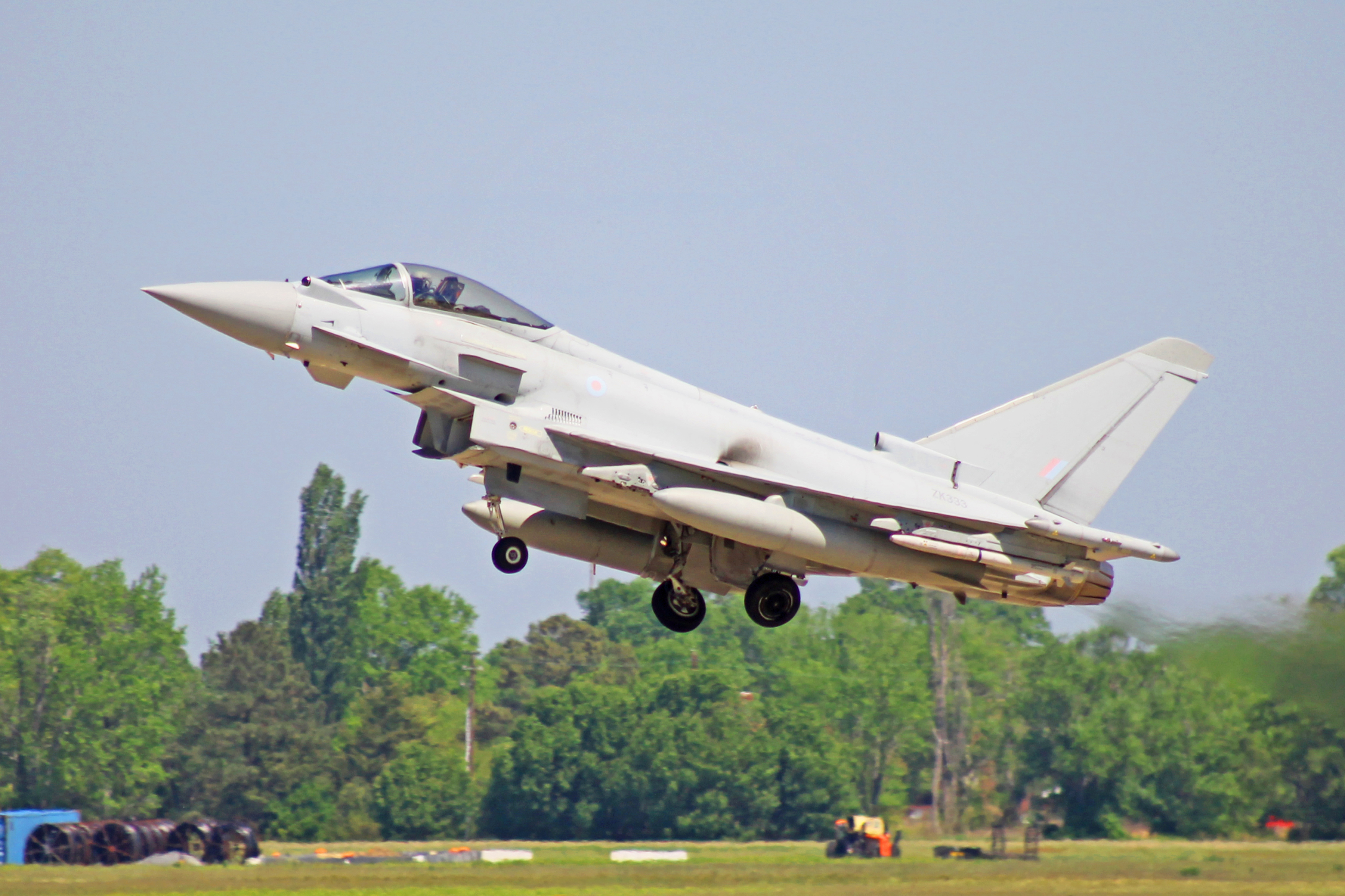 Eurofighter Typhoon of No. 1 Squadron RAF taking off