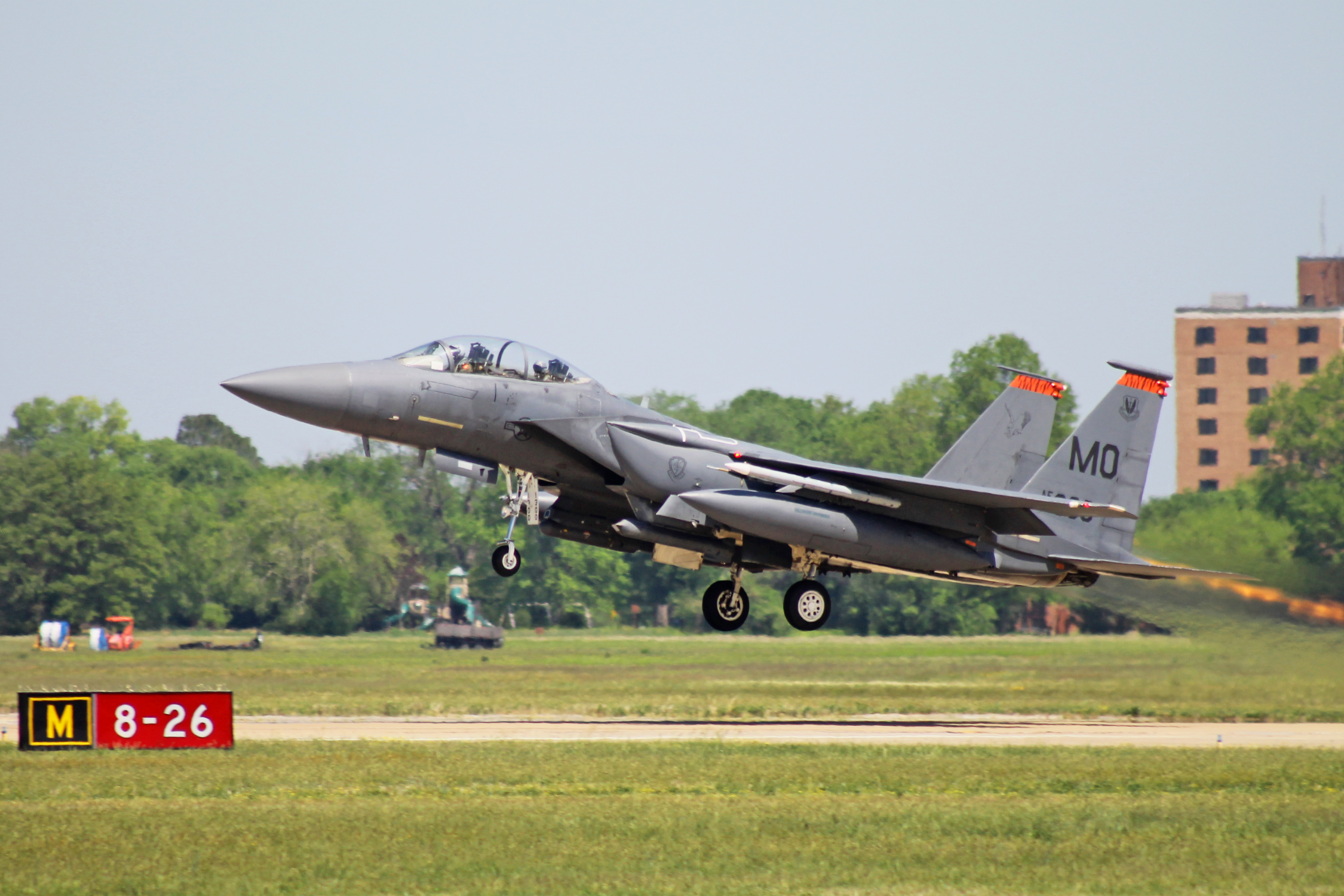 Aggressor F-15 of 391st Fighter Squadron taking off