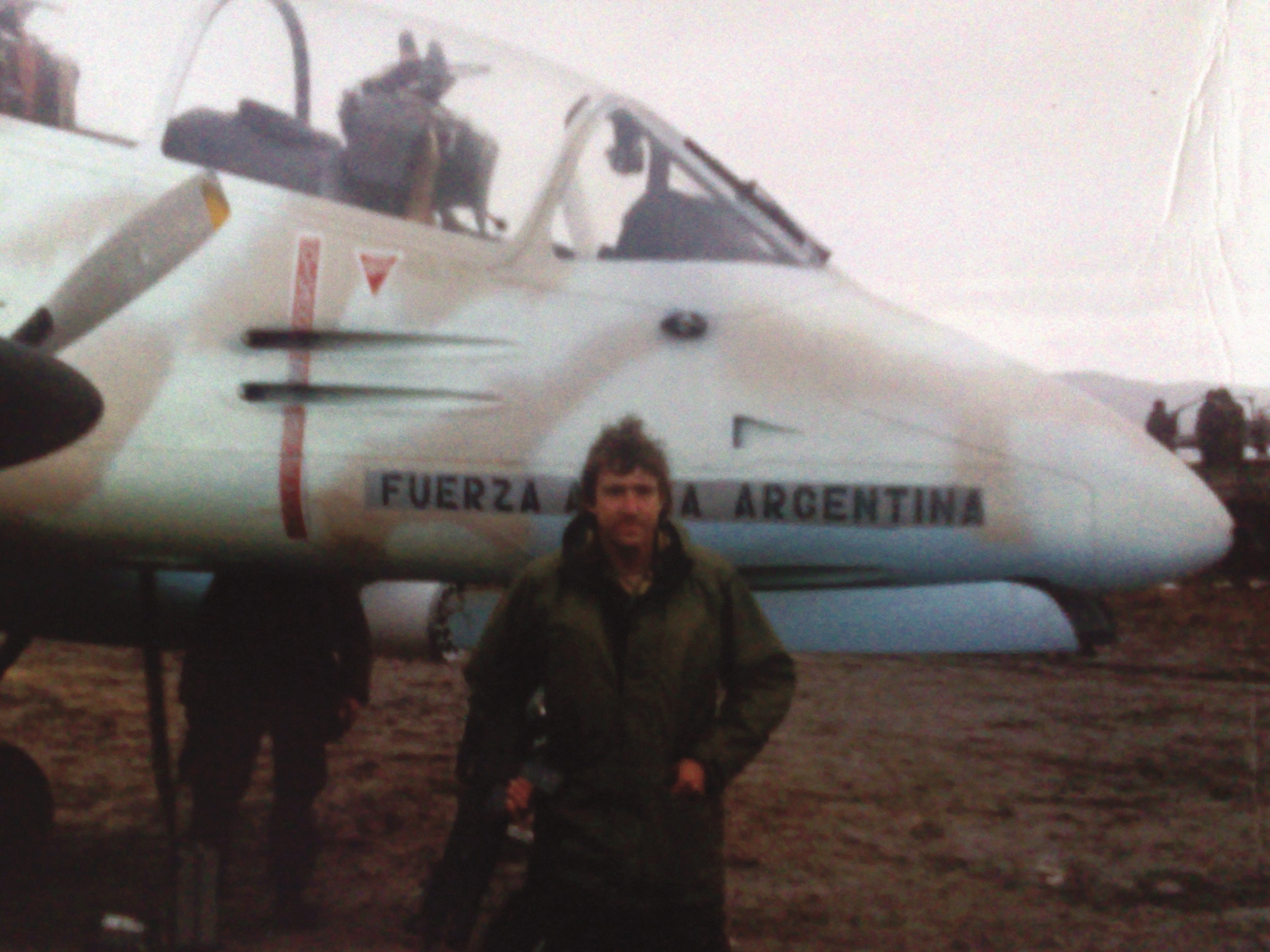 Me with a Pucara at Port Stanley Airfield, June 1982