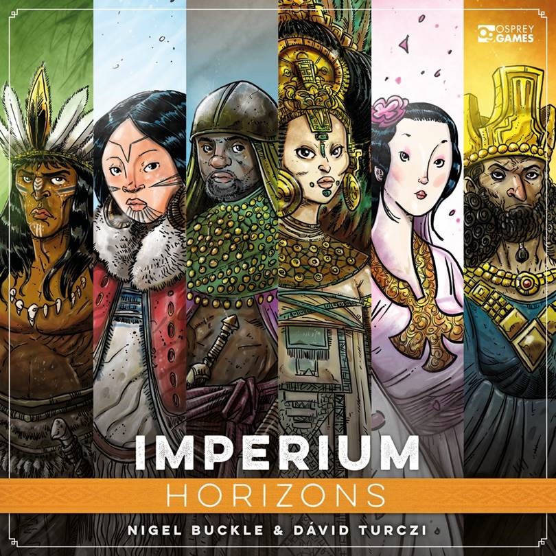 The Imperium: Horizons cover showing the leaders of six of the new civilisations standing side by side