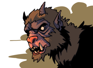 A portrait of a bestial creature