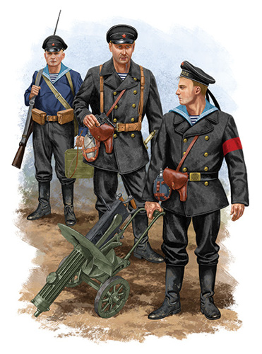 Sailors deployed as infantry during the Russian Civil War