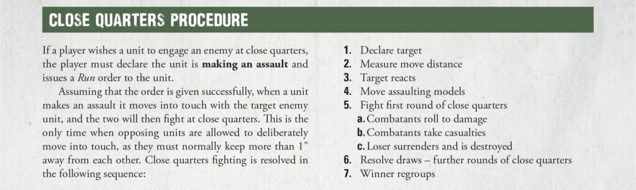 An excerpt of the new Close Quarters Procedure from Bolt Action: Third Edition