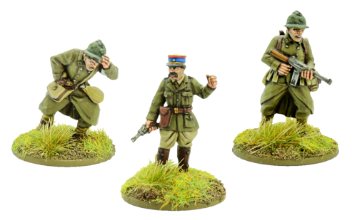 Fully painted miniature figures of WW2 French officers