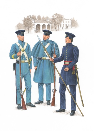 Artwork depicting MARINES AT HARPERS FERRY, 1859