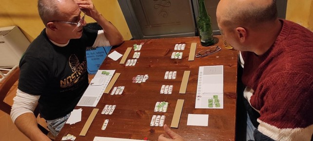 Another photo of an early prototype version of the game being playtested