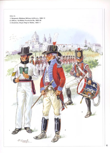 An illustration of Maltese troops from the Napoleonic Wars