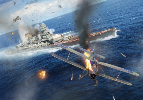 AIR STRIKE ON THE ITALIAN FLAGSHIP, 1525HRS