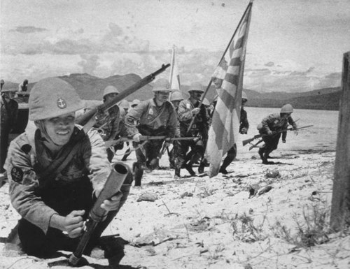 Troops of the  Japanese 81st Guard Unit-Troops Conducting a Landing Drill