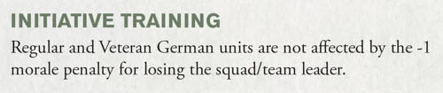 An extract from Bolt Action: Armies of Germany: Third Edition showing the "Initiative Training" special rule for German units